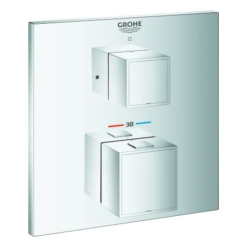 Thermostat-Brausebatterie Grohtherm Cube 24153, Fertigmontageset für Rapido SmartBox, chrom Thermostat-Brausebatterie Grohtherm Cube 24153, Fertigmontageset für Rapido SmartBox, chrom