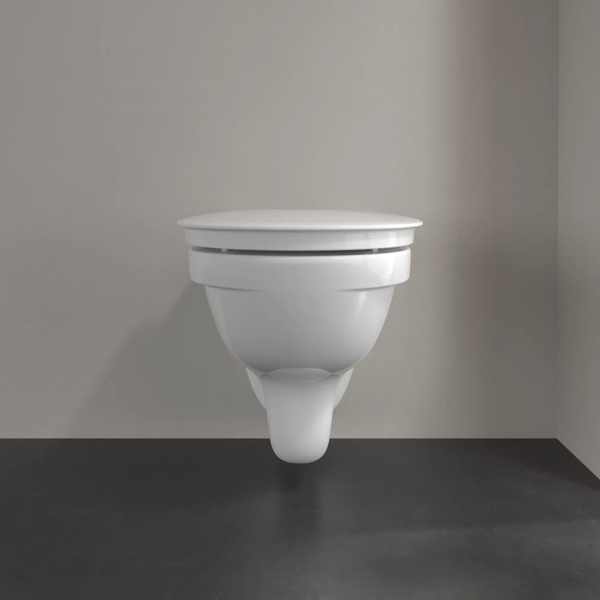 Wand-Tiefspül-WC Combi-Pack DirectFlush „ViCare“ mit Klappgriff „ViCare Design“ 36 × 40 × 59,5 cm ohne Spülrand