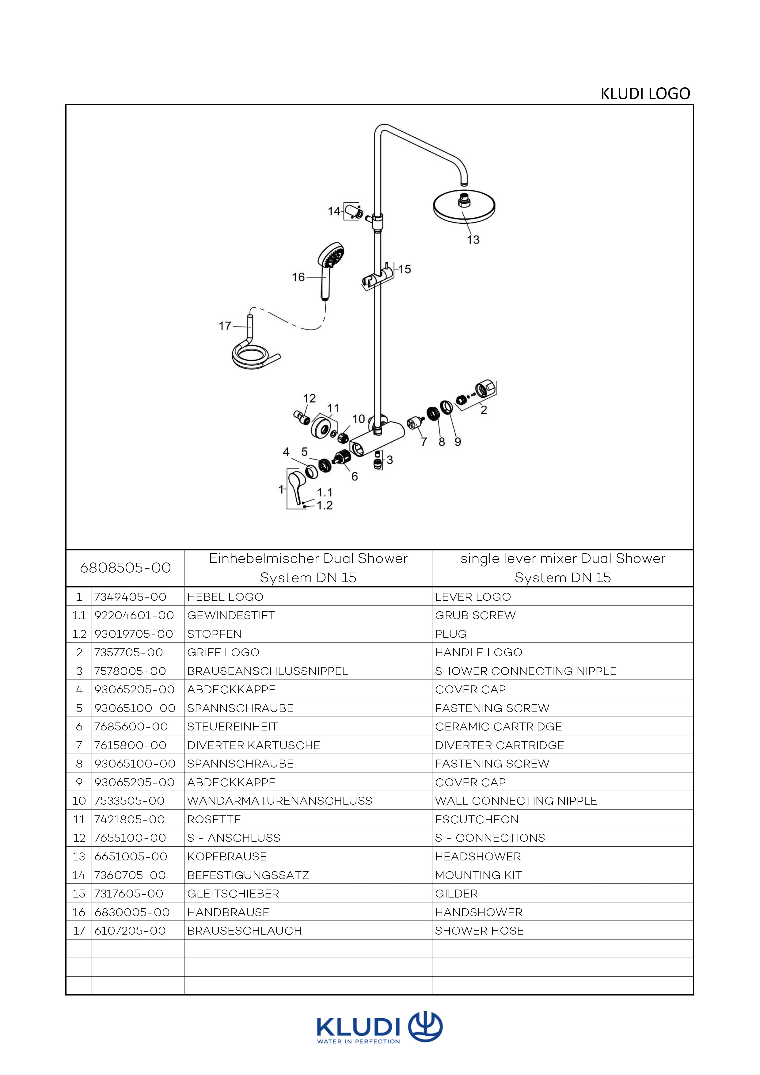 LOGO Einhebelmischer Dual Shower System chrom