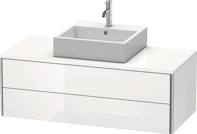 Duravit Waschtischunterschrank wandhängend „XSquare“ 120 × 40 × 54,8 cm Becken: mittig / Front- & Korpusfarbe: Weiß Hochglanz / Größe: 120 × 54,8 × 40 cm / Oberfläche: Dekor / Profile: Chrom / Schubladen: 2 Duravit Waschtischunterschrank wandhängend „XSquare“ 120 × 40 × 54,8 cm Becken: mittig / Front- & Korpusfarbe: Weiß Hochglanz / Größe: 120 × 54,8 × 40 cm / Oberfläche: Dekor / Profile: Chrom / Schubladen: 2