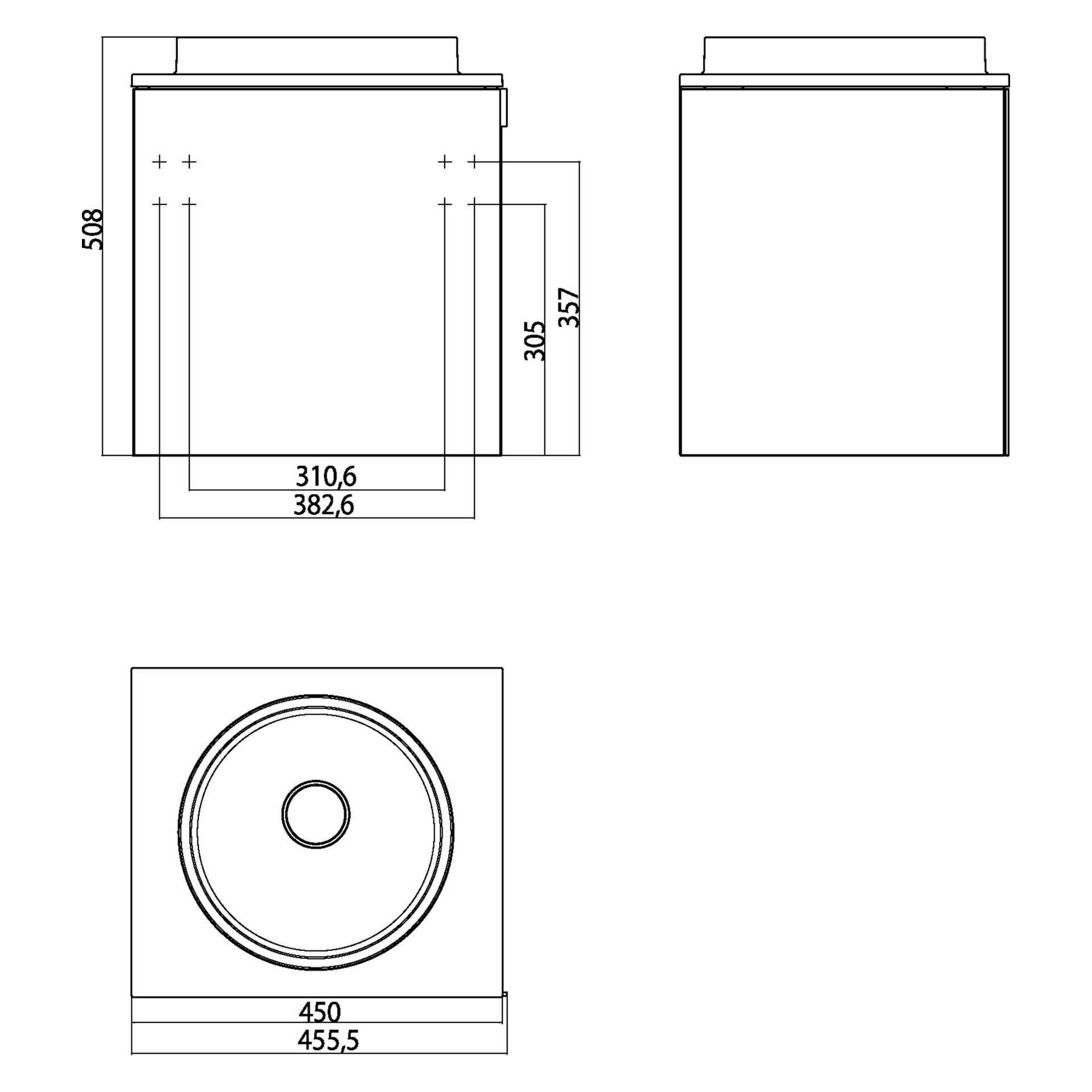 emco Waschtischunterschrank „evo“ 45,5 × 50,8 × 40 cm schwarz 