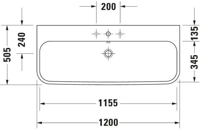 Wandwaschtisch „Happy D.2“, mit Überlauf, Hahnlochposition mittig Wandwaschtisch „Happy D.2“, mit Überlauf, Hahnlochposition mittig