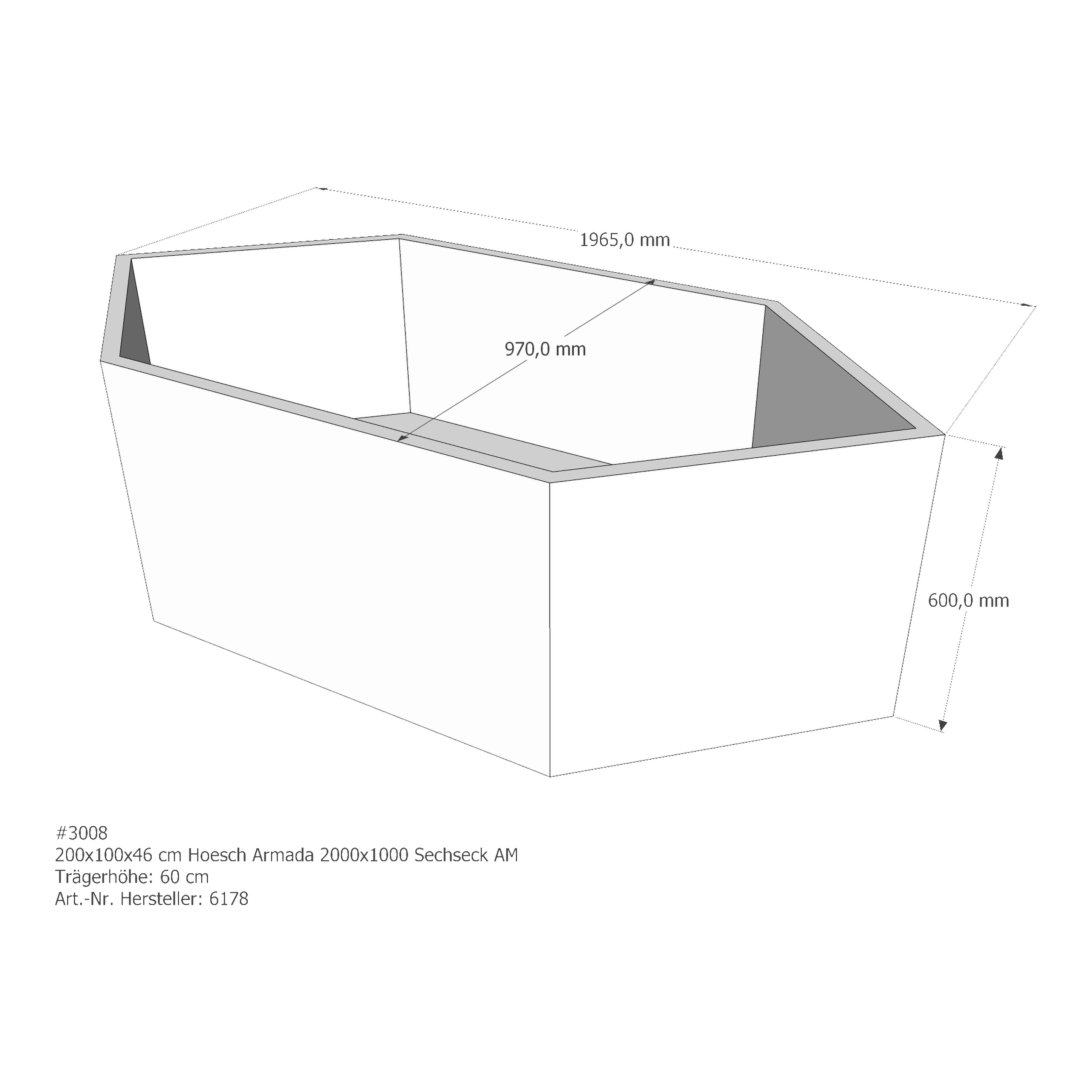 Badewannenträger für Hoesch Armada 200 × 100 × 46 cm Badewannenträger für Hoesch Armada 200 × 100 × 46 cm