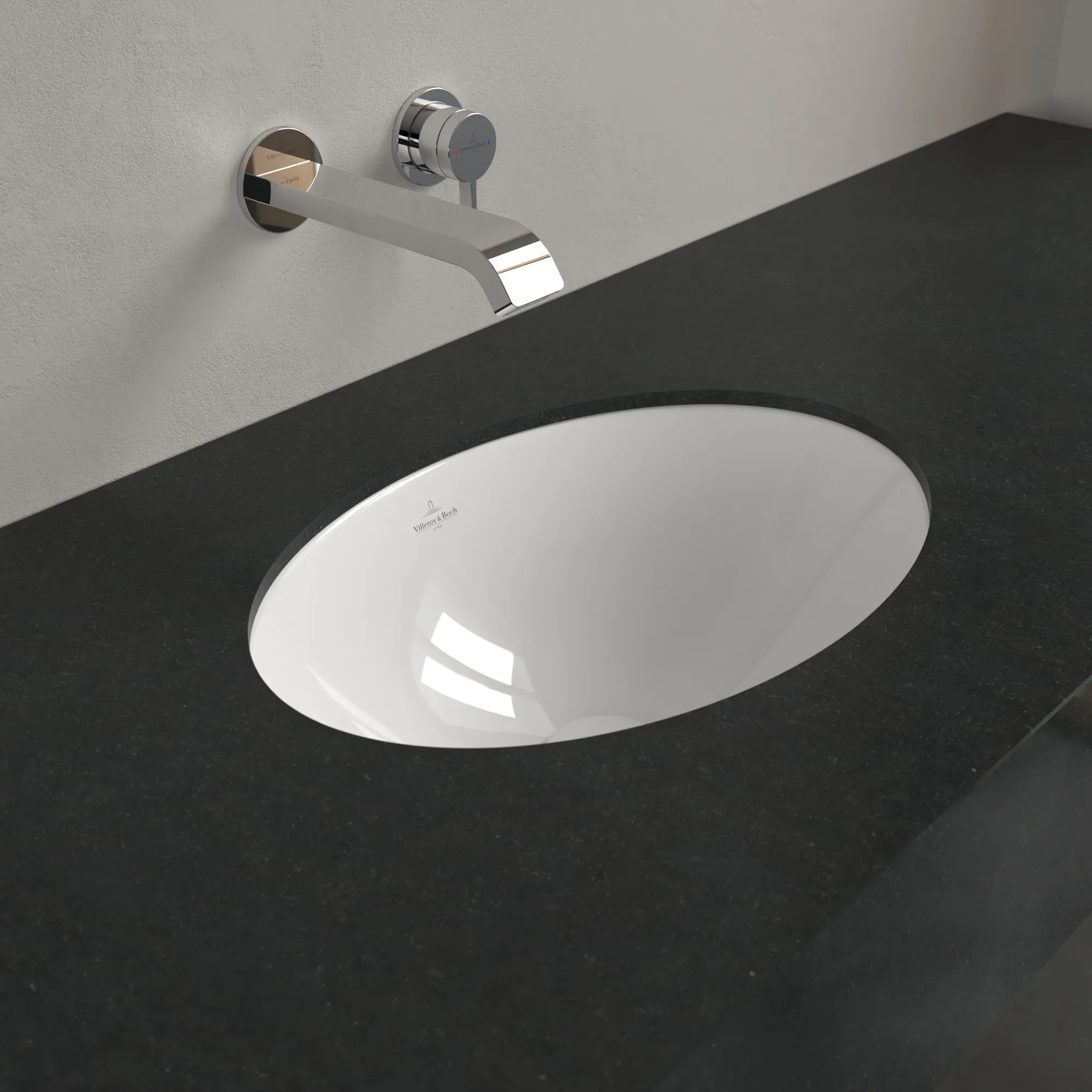 Villeroy & Boch Unterbauwaschtisch aus TitanCeram „Loop & Friends“ 505 × 360 × 185 mm, ohne Hahnlochbohrung in Weiß Alpin Villeroy & Boch Unterbauwaschtisch aus TitanCeram „Loop & Friends“ 505 × 360 × 185 mm, ohne Hahnlochbohrung in Weiß Alpin