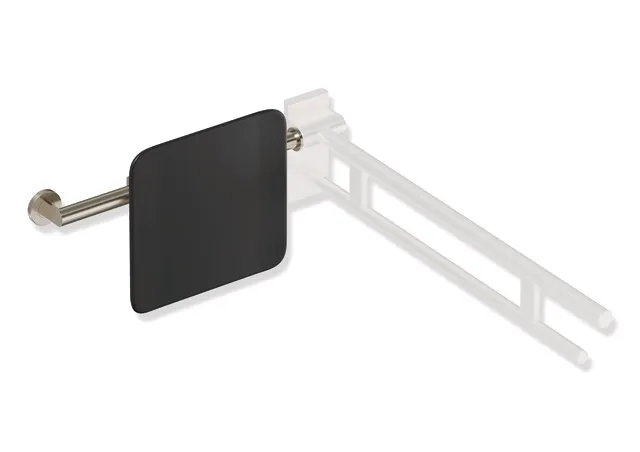 Rückenstütze, System 900, Anbindung Edst. PVD., Lehne Kst., schwarz, Achsmaß verstellbar 564-664 mm, T: 150 mm, einseitig Wandmontage mit Rosetten (rechts), einseitig Montage an SK-Griffen, Design (A) (links), in Farbe CK (messing glänzend) Rückenstütze, System 900, Anbindung Edst. PVD., Lehne Kst., schwarz, Achsmaß verstellbar 564-664 mm, T: 150 mm, einseitig Wandmontage mit Rosetten (rechts), einseitig Montage an SK-Griffen, Design (A) (links), in Farbe CK (messing glänzend)