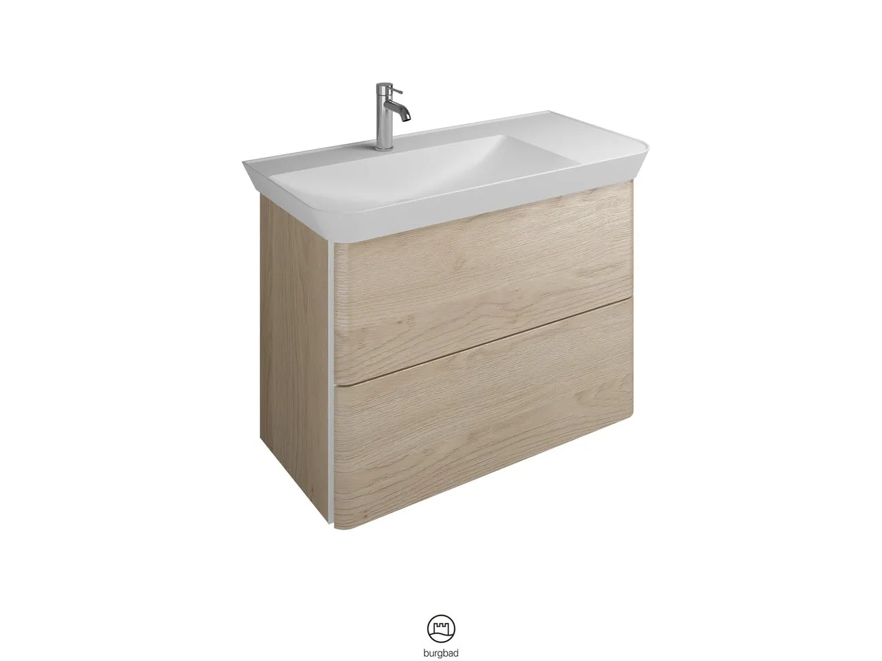 burgbad Waschtischunterschrank „Iveo“ in Eiche Dekor Cashmere
