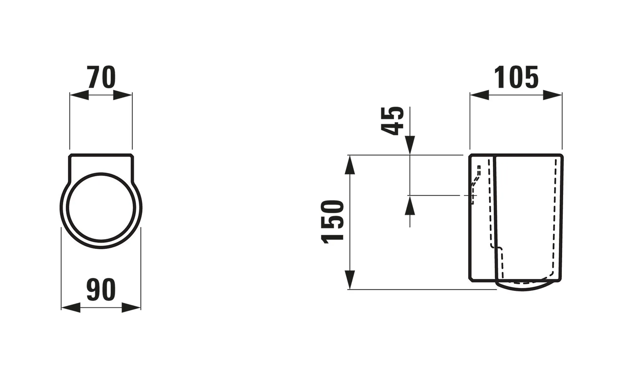 Laufen WC-Bürstengarnitur+Klosettbürste VAL 105x90x150 Saphirkeramik weiß Laufen WC-Bürstengarnitur+Klosettbürste VAL 105x90x150 Saphirkeramik weiß
