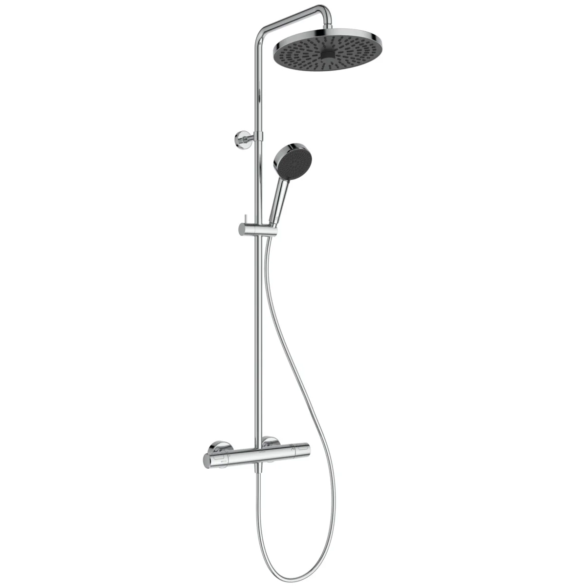 Ideal Standard Ceratherm T25+ Duschsystem mit Kopfbrause rund, Chrom, 8 Liter/Minute