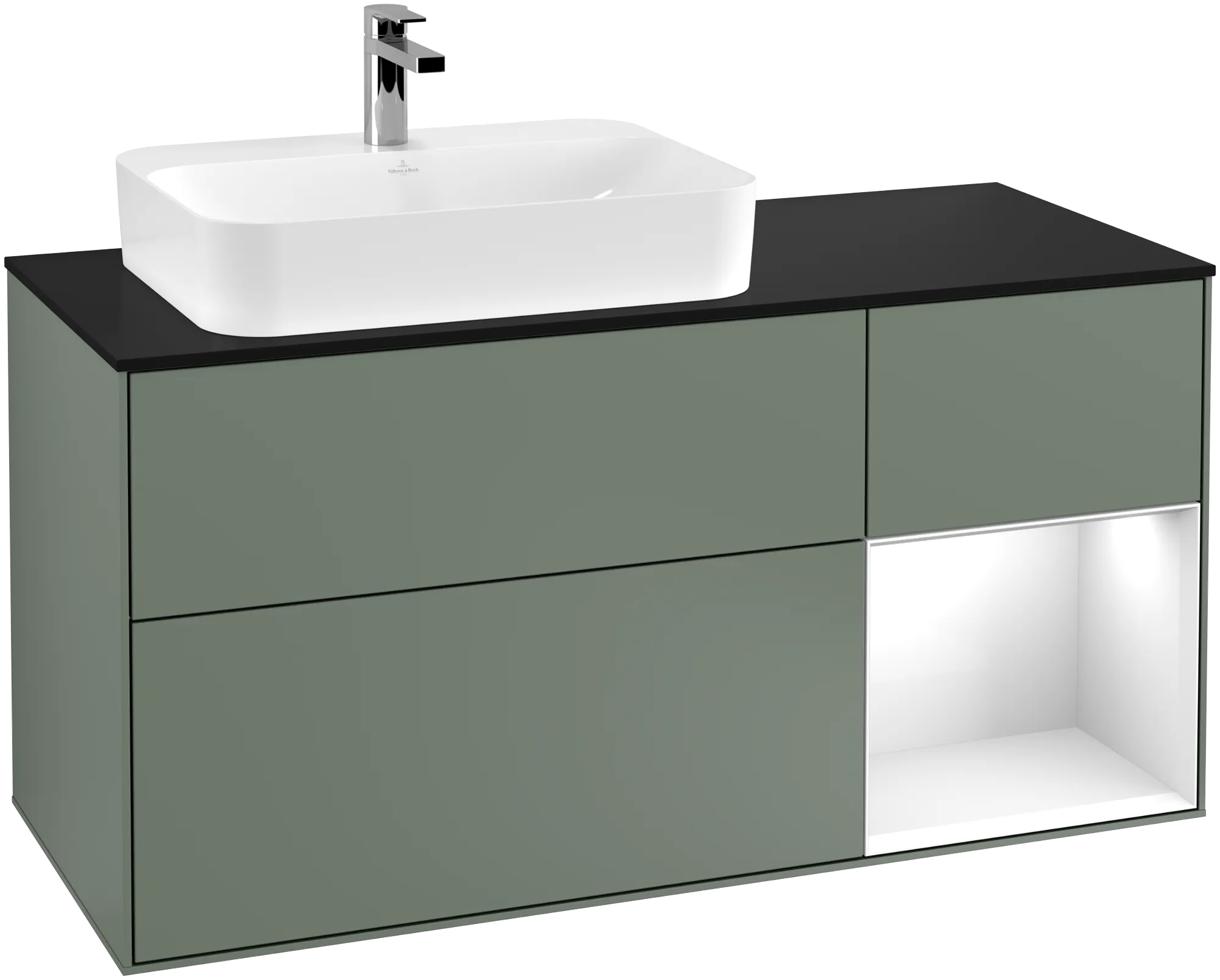 Villeroy & Boch Finion Waschbeckenunterschrank F40 1200x603x501mm Olive Matt Lacquer