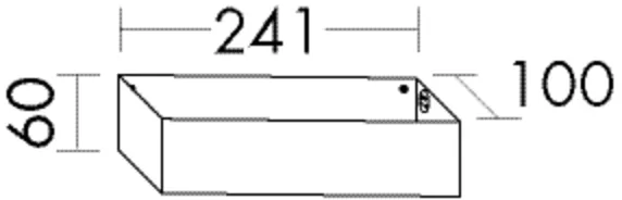 Burgbad Zubehör Kästchen ACHR024, dunkelgrau pulverbeschichtet, Maße: H. 60 mm x B. 241 mm x T. 100 mm