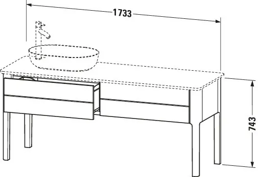 Duravit Waschtischunterschrank bodenstehend „Luv“ 173,3 × 74,3 × 57 cm Taupe Seidenmatt