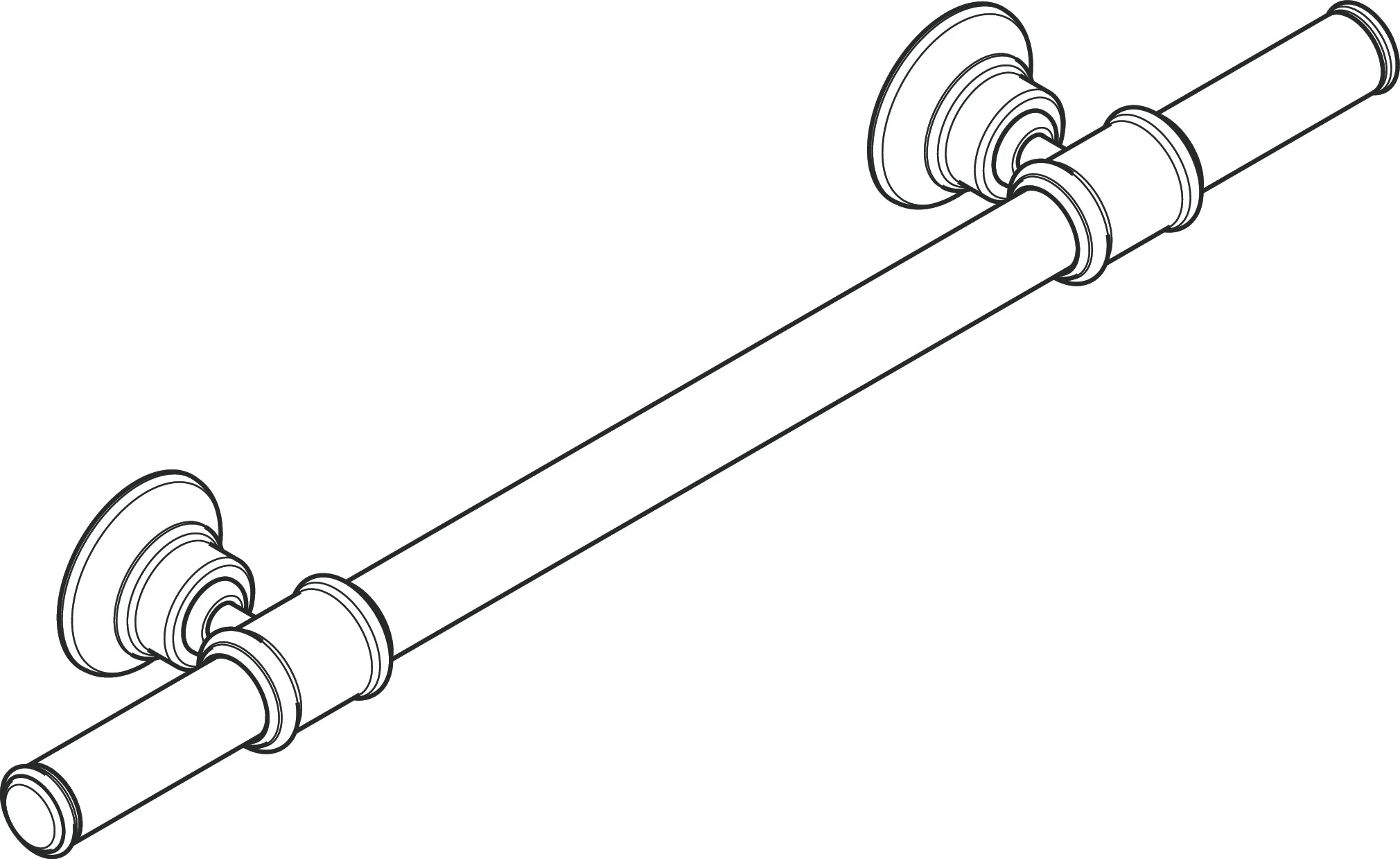 Hansgrohe AXOR Montreux Haltegriff, Chrom, Länge 463 mm, Wandmontage mit verdeckter Befestigung Hansgrohe AXOR Montreux Haltegriff, Chrom, Länge 463 mm, Wandmontage mit verdeckter Befestigung