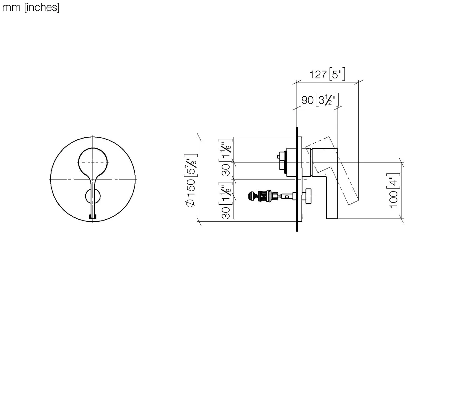 UP-Einhandbatterie mit Umstellung VAIA Chrom 36120809