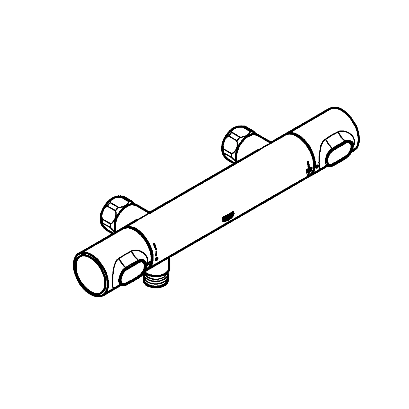 Thermostat-Brausebatterie Grohtherm 500 34794, Wandmontage, ohne Absperrverschraubung, eigensicher, chrom