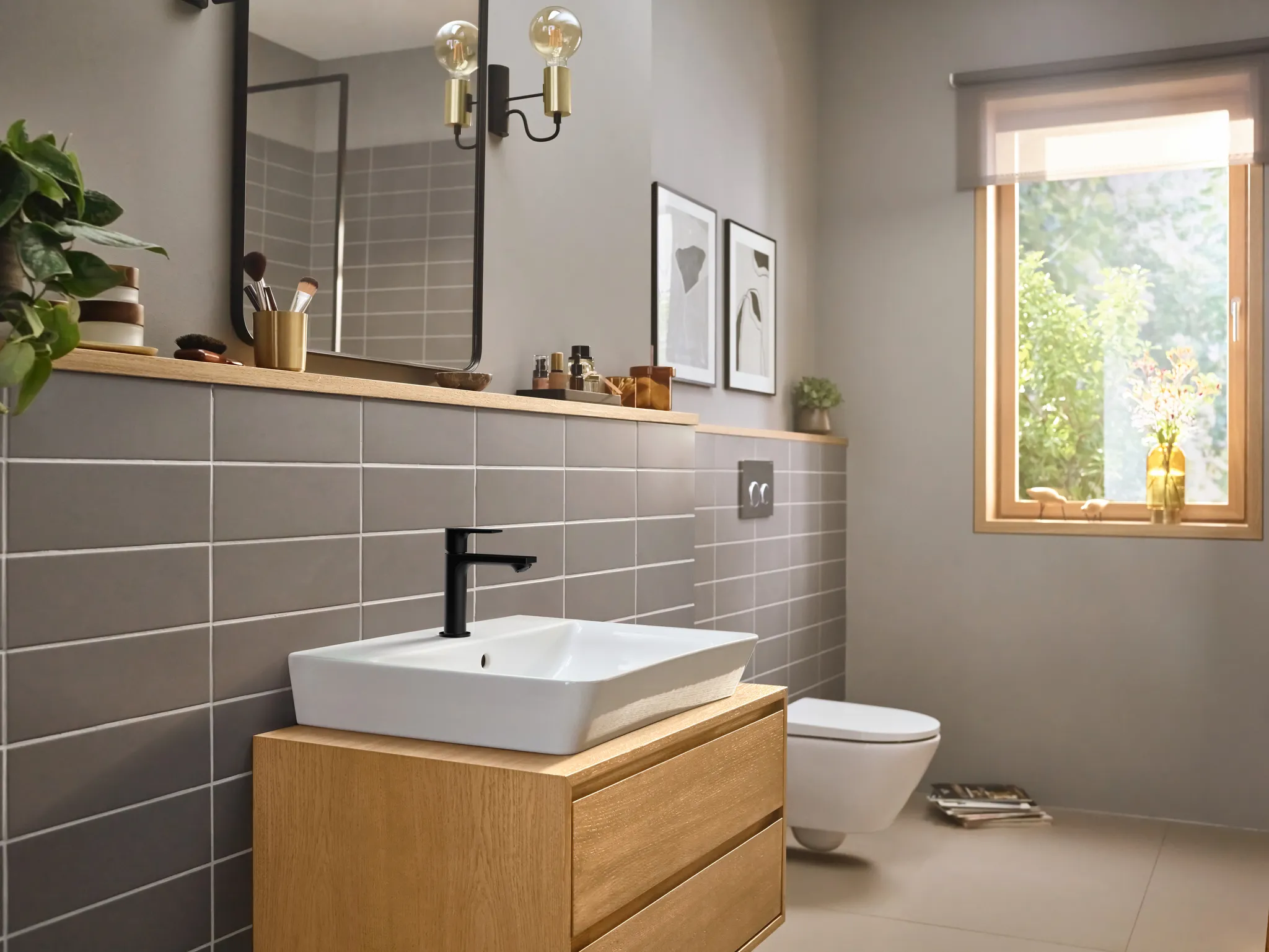Waschtischmischer Rebris E 110 CoolStart EcoSmart+ m.Zugst.chrom