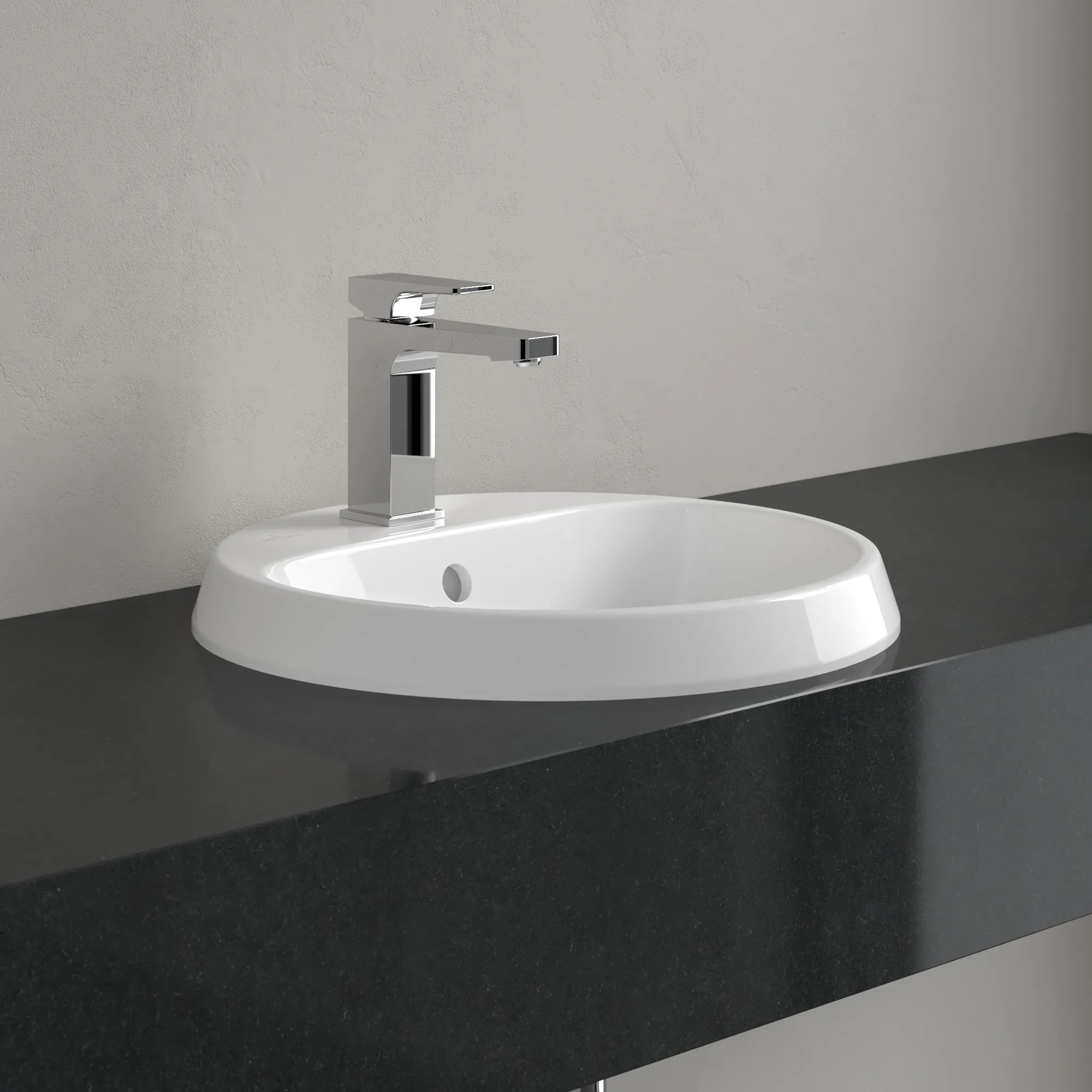 Villeroy & Boch Einbauwaschtisch „Architectura“ mit 1×1 Hahnlochbohrung, ⌀ 450 mm, mit Hahnlochbohrung, Hahnlochposition mittig in Weiß Alpin Villeroy & Boch Einbauwaschtisch „Architectura“ mit 1×1 Hahnlochbohrung, ⌀ 450 mm, mit Hahnlochbohrung, Hahnlochposition mittig in Weiß Alpin