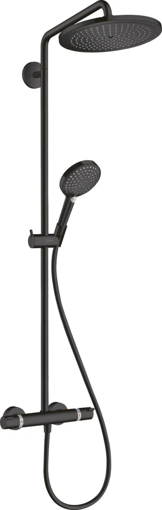 Hansgrohe Croma Select S Showerpipe 280 mit Thermostat und Raindance Handbrause mattschwarz Hansgrohe Croma Select S Showerpipe 280 mit Thermostat und Raindance Handbrause mattschwarz