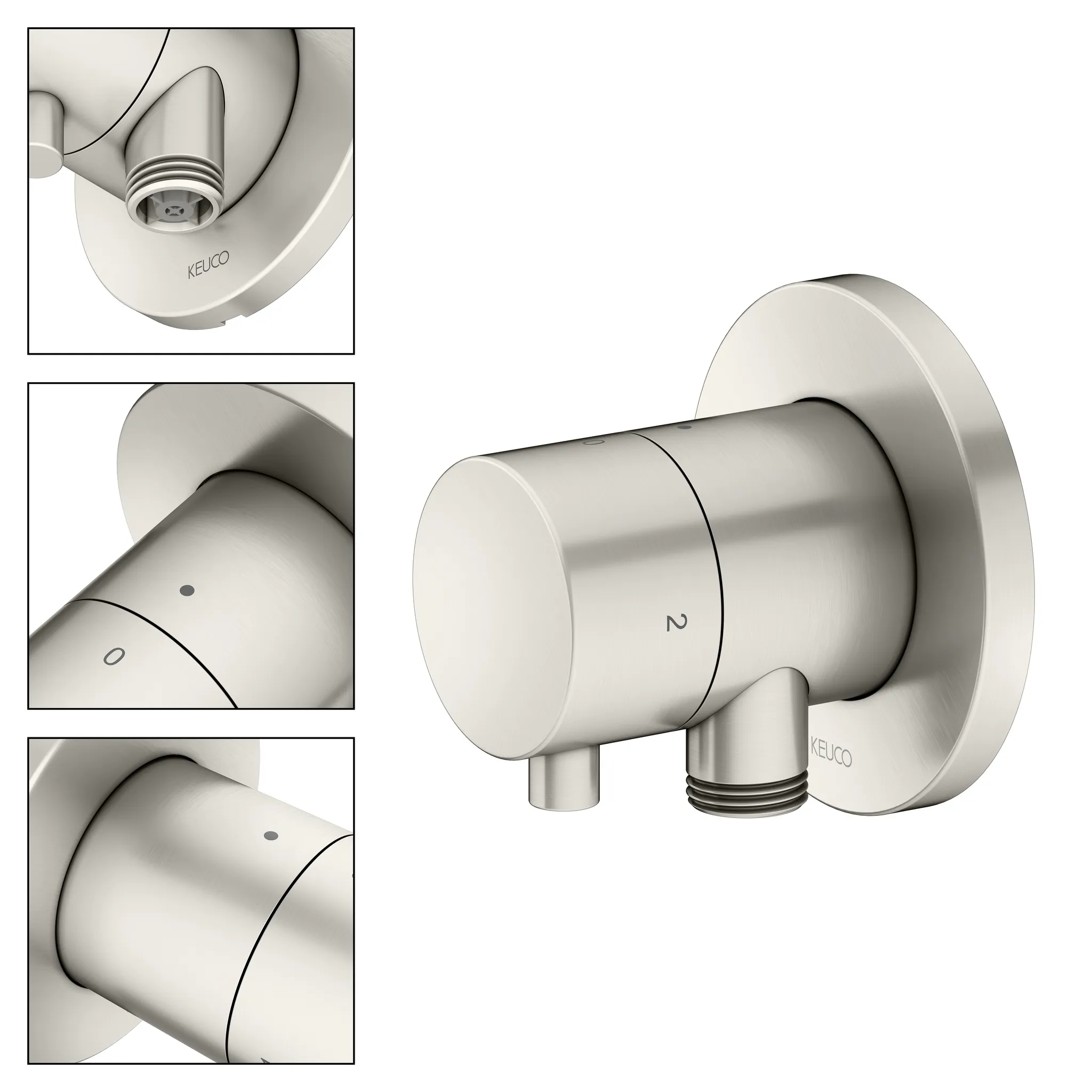 IXMO 59557051101 2-Wege Ab- u. Umstellventil UP mit Schlauchanschluß IXMO Comfort, rund Nickel gebürstet IXMO 59557051101 2-Wege Ab- u. Umstellventil UP mit Schlauchanschluß IXMO Comfort, rund Nickel gebürstet