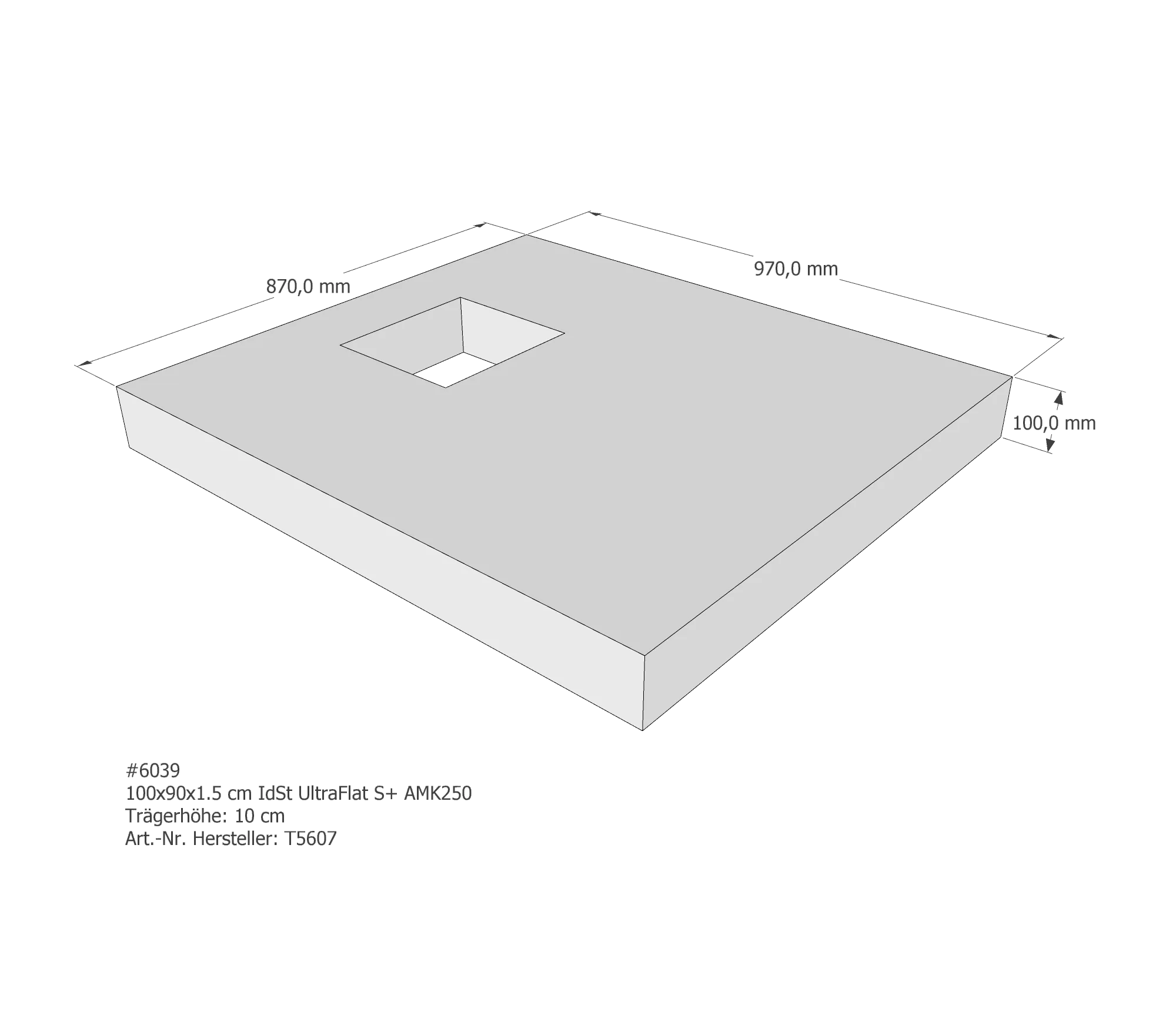 Duschwannenträger passend für Ideal Standard 100 × 90 × 1,5 cm Duschwannenträger passend für Ideal Standard 100 × 90 × 1,5 cm