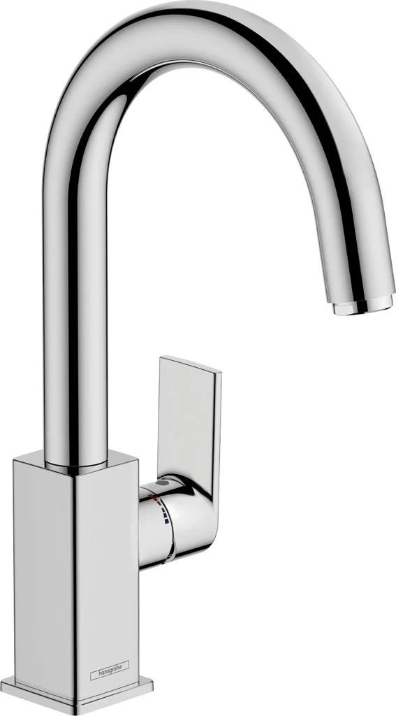 Hansgrohe Vernis Shape Einhebel-Waschtischmischer Chrom, Ausladung 166 mm, Auslaufhöhe 200 mm, Schwenkbereich 120°, Laminarstrahl, max. Durchflussmenge 5 l/min