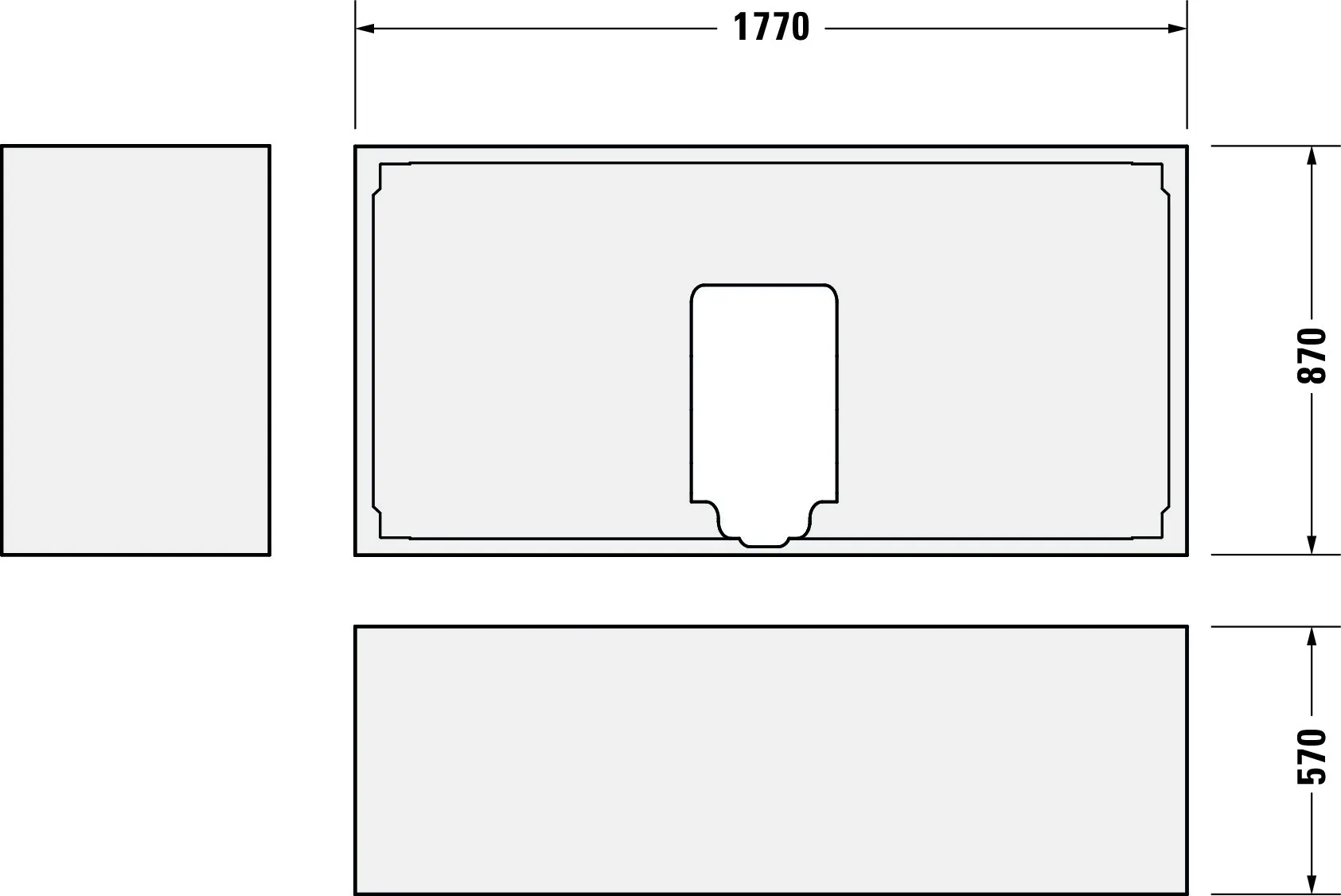 Duravit Badewanne „Starck“ rechteck 180 × 90 cm, Mittelablauf