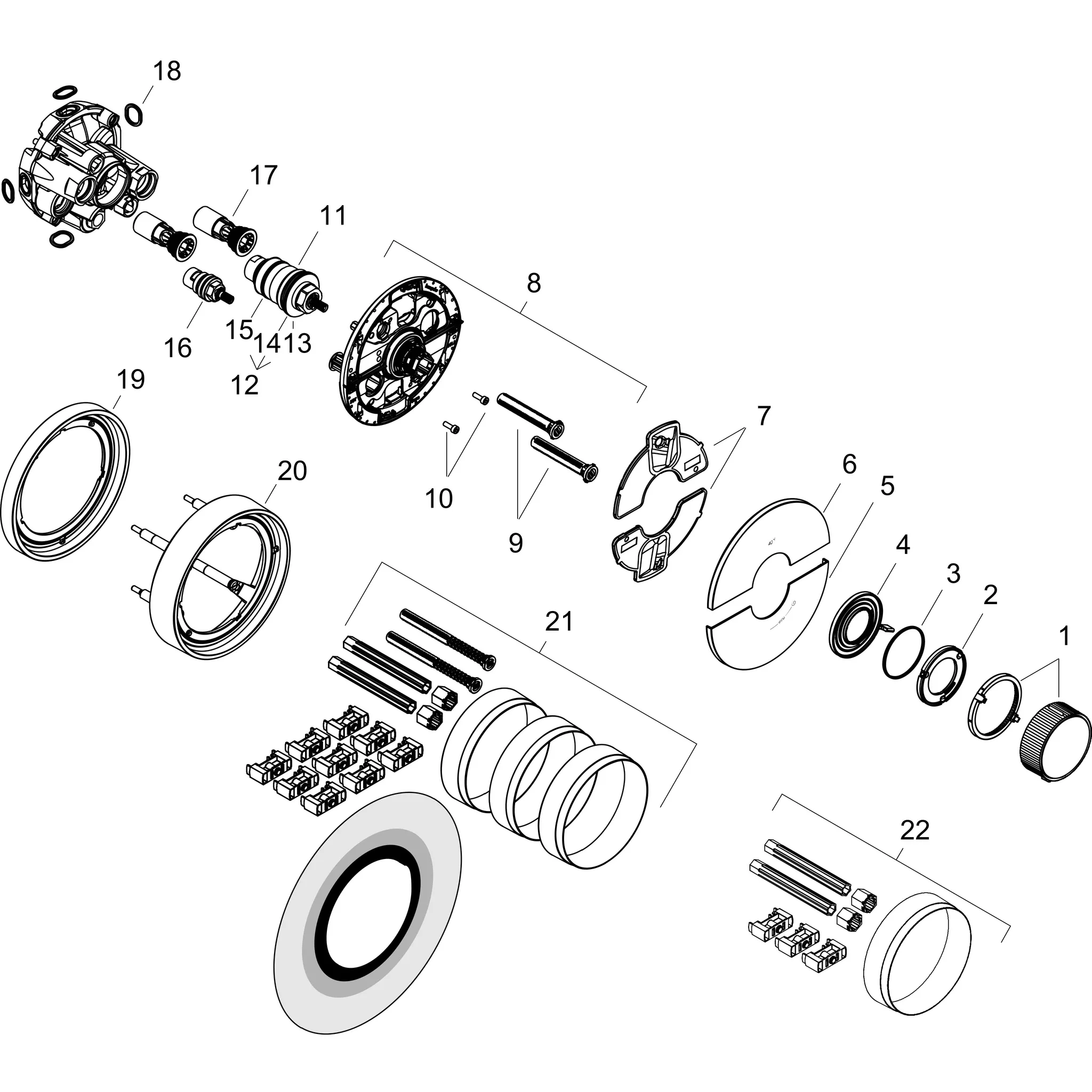 AXOR ShowerSelect ID Thermostat HighFlow Unterputz rund Chrom AXOR ShowerSelect ID Thermostat HighFlow Unterputz rund Chrom