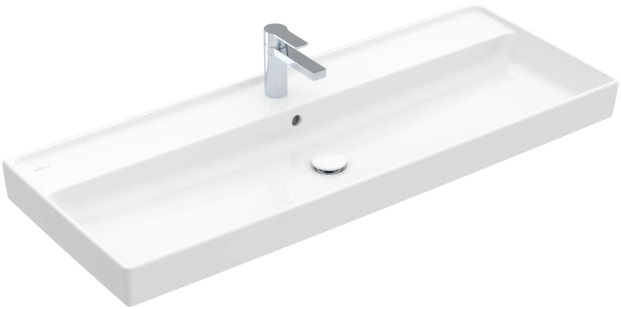 Villeroy & Boch Schrankwaschtisch aus TitanCeram „Collaro“ 1200 × 470 × 160 mm, mit Hahnlochbohrung, Hahnlochposition mittig in Weiß Alpin Villeroy & Boch Schrankwaschtisch aus TitanCeram „Collaro“ 1200 × 470 × 160 mm, mit Hahnlochbohrung, Hahnlochposition mittig in Weiß Alpin