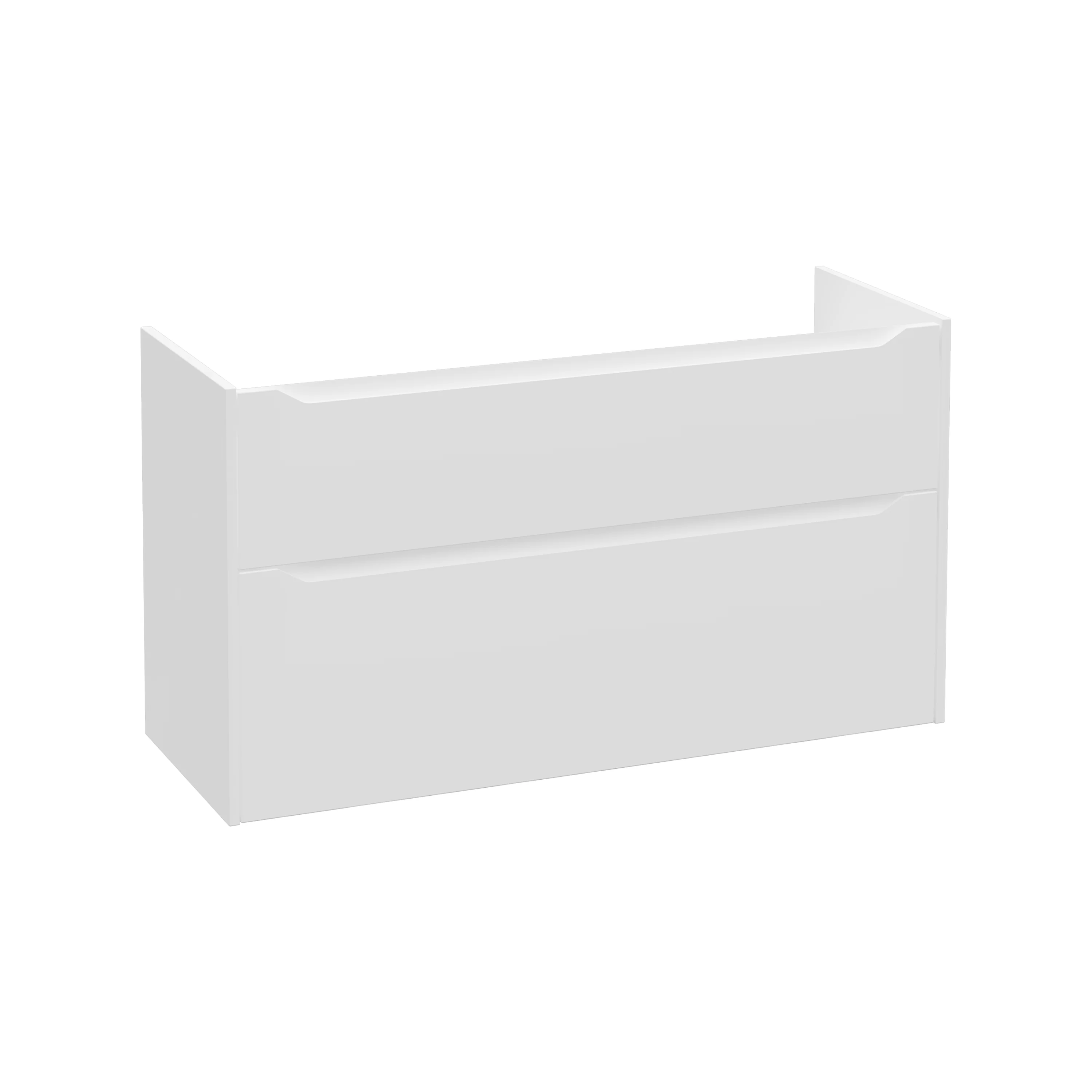 New Integra Square Waschtischunterschrank mit 2 Vollauszügen 117 x 45 x 65 cm (BxTxH) Weiß Matt