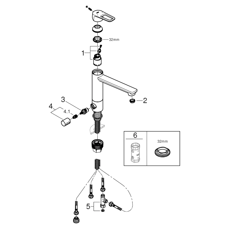 Einhand-Spültischbatterie BauLoop 31713, mittelhoher Auslauf, Einlochmontage, integrierte Vorabsperrung, getrennte innenliegende Wasserwege – kein Kontakt mit Blei oder Nickel, chrom Einhand-Spültischbatterie BauLoop 31713, mittelhoher Auslauf, Einlochmontage, integrierte Vorabsperrung, getrennte innenliegende Wasserwege – kein Kontakt mit Blei oder Nickel, chrom