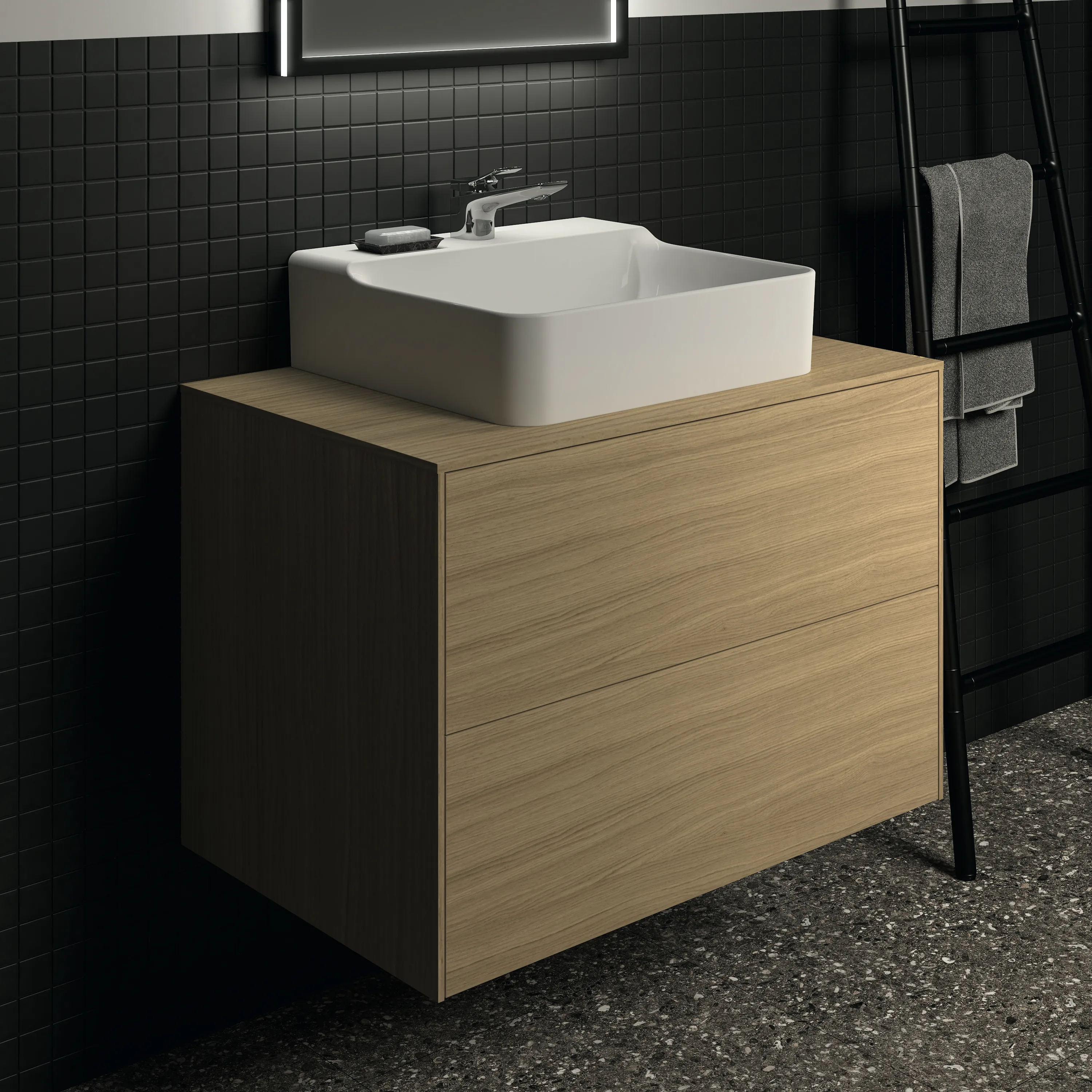 Ideal Standard Waschtischunterschrank „Conca“ 80,2 × 55 × 50,5 cm Eiche hell Furnier Ideal Standard Waschtischunterschrank „Conca“ 80,2 × 55 × 50,5 cm Eiche hell Furnier