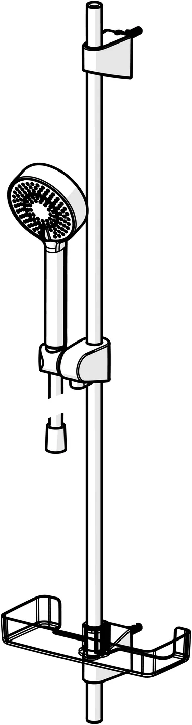 HansaBASICJET Wandstangen-Brausenset 4467 3-strahlig Chrom