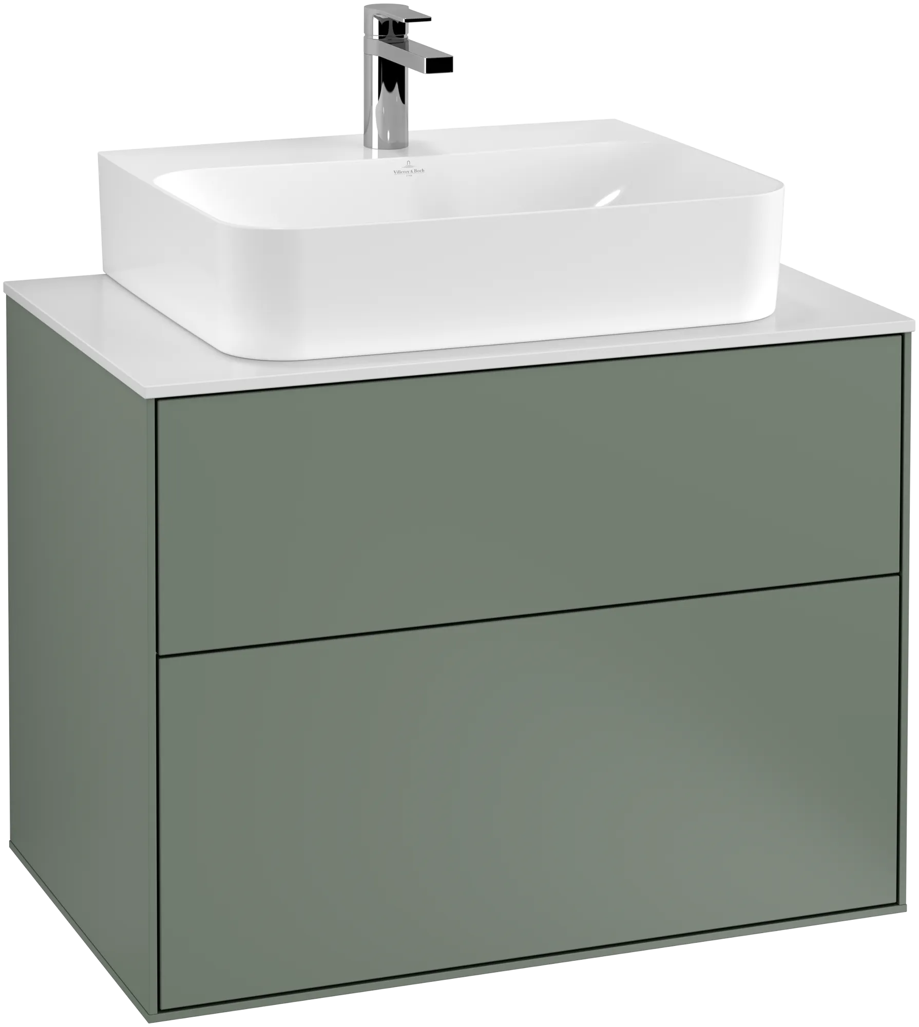 Villeroy & Boch Finion Waschbeckenunterschrank G09 800x603x501mm Olive Matt Lacquer / Glass White Matt