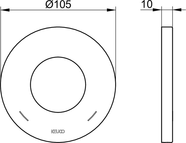 IXMO 59551370091 Wandrosette für Einhebelmischer, rund 105 mm Ø schwarz
