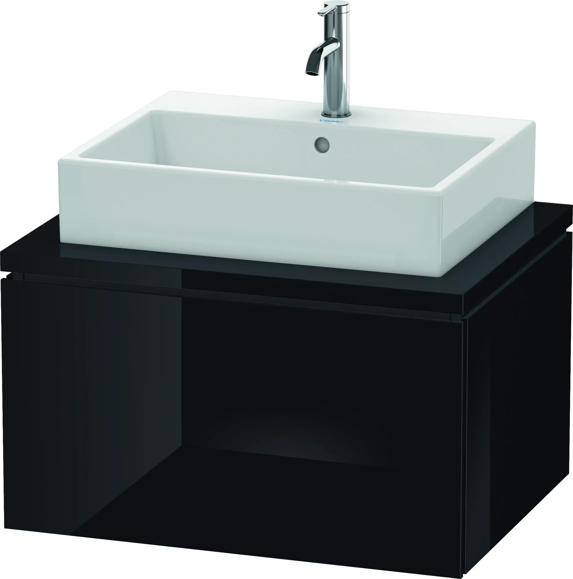 Duravit Waschtischunterschrank wandhängend „L-Cube“ 72 × 40 × 54,7 cm Schwarz Hochglanz