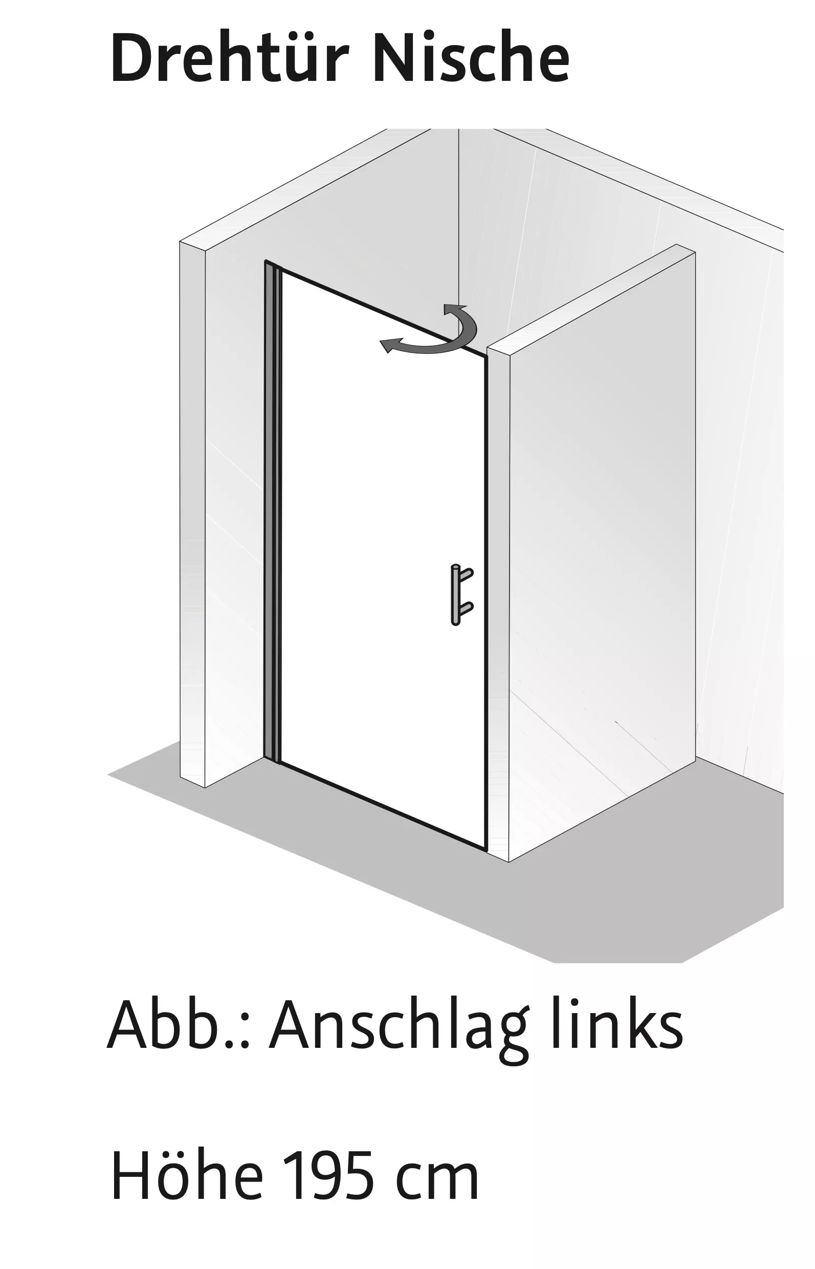 HSK gerahmte Drehtür pendelbar „Favorit Nova“ Sondermaß für Nische Glas Klar hell, Profile Alu Silber-matt HSK gerahmte Drehtür pendelbar „Favorit Nova“ Sondermaß für Nische Glas Klar hell, Profile Alu Silber-matt