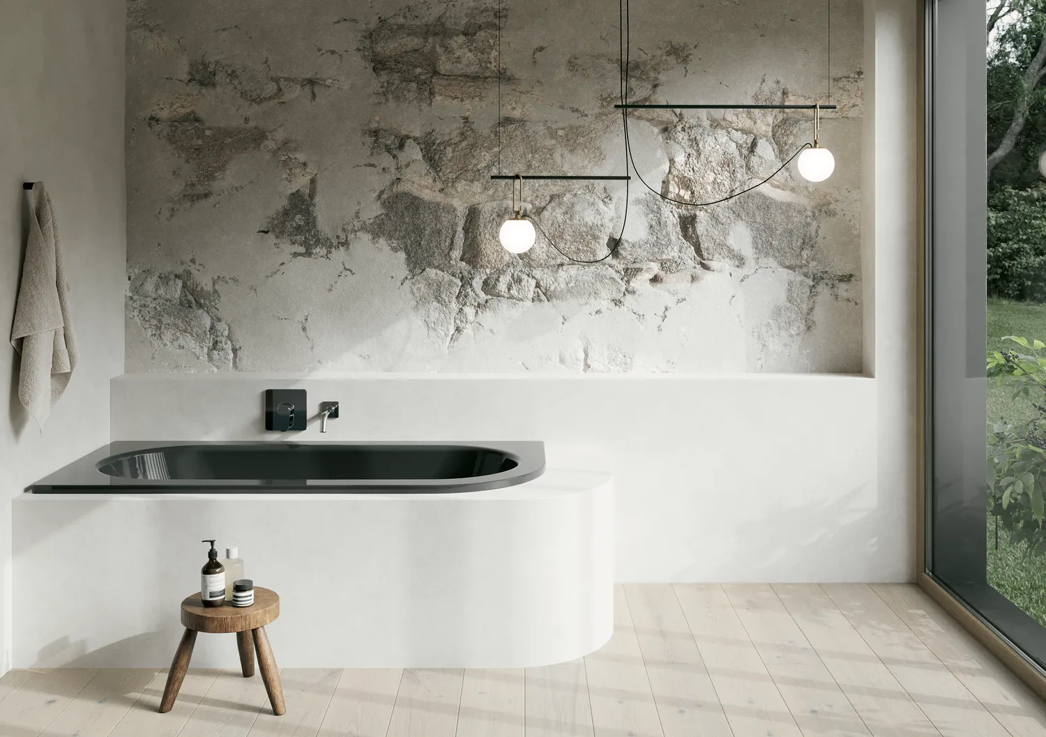 Bette BetteStarlet IV Badewanne, 1750 x 800 mm, Midnight, glasierter Titan-Stahl, 2-Sitzer, Einbau, Randhöhe 30 mm