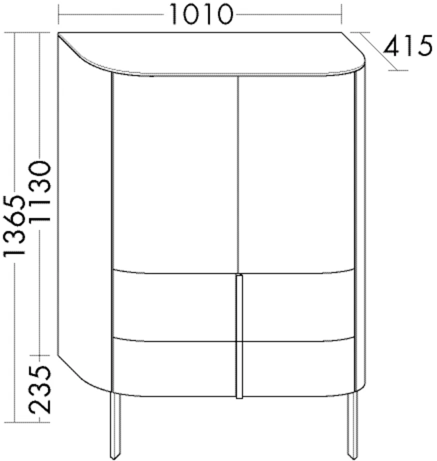 burgbad Hochschrank „Lavo2.0“ 1050 × 1365 × 450 mm in Marone Dekor Trüffel