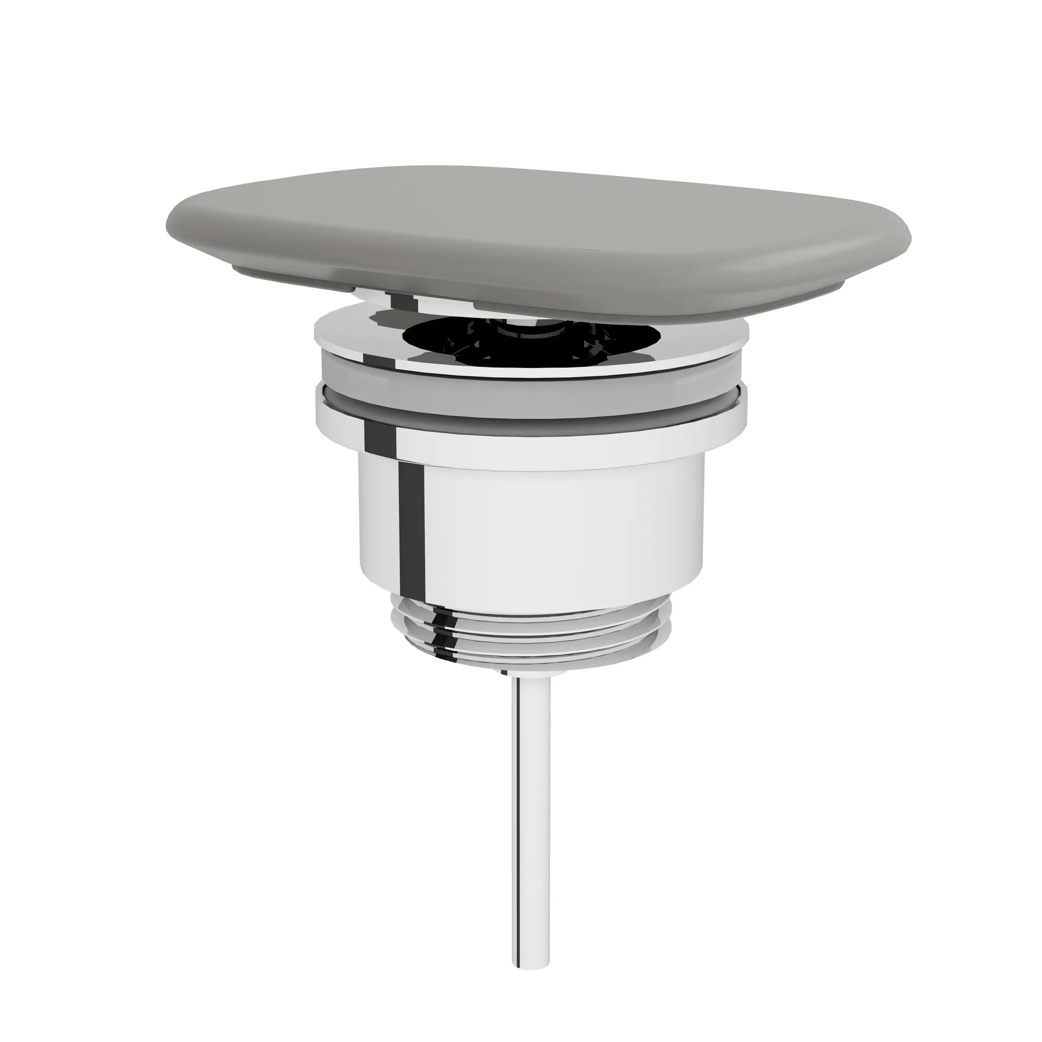 Schaftventil mit rechteckigem Ventildeckel aus Keramik 10 x 7,5 cm Steingrau Matt mit Oberflächenveredelung Clean