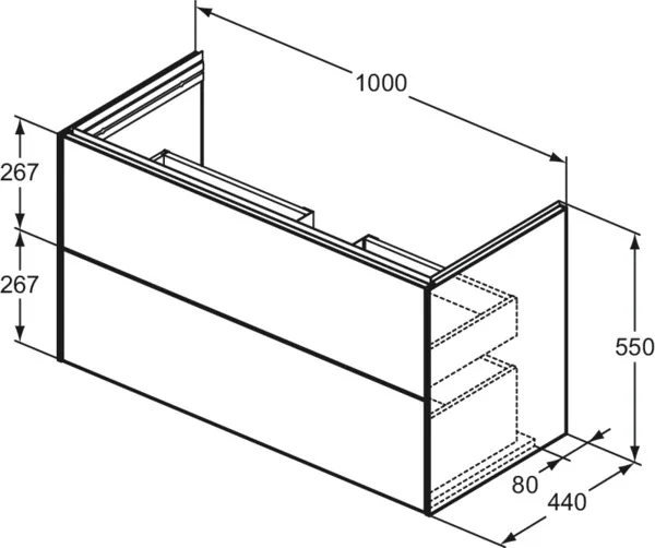 Ideal Standard Waschtischunterschrank „Conca“ 100 × 54,3 × 44 cm Eiche hell Furnier Ideal Standard Waschtischunterschrank „Conca“ 100 × 54,3 × 44 cm Eiche hell Furnier