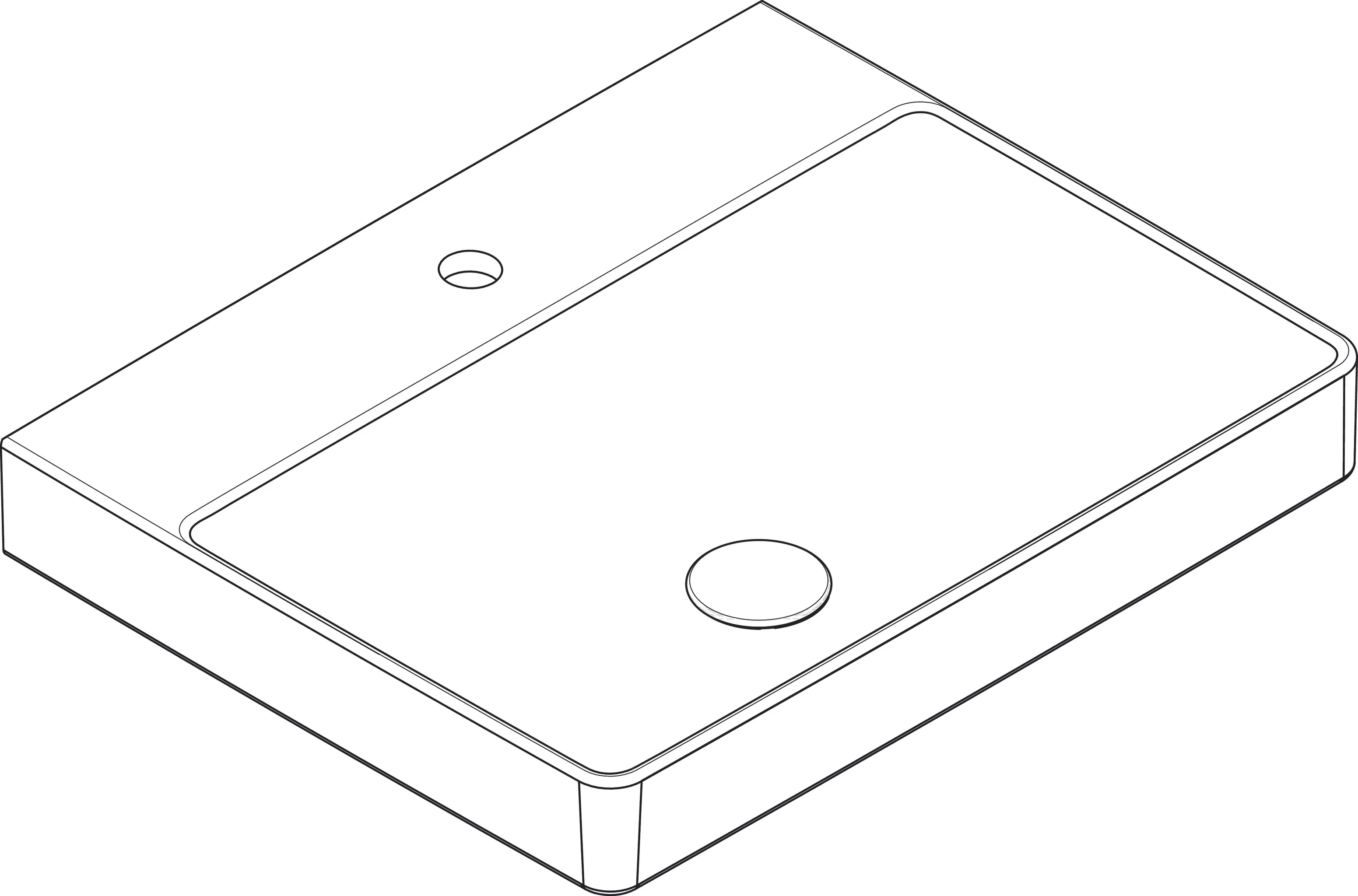 Hansgrohe Xelu Q Aufsatzwaschtisch, weiß, 600x480 mm, geschliffen, SmartClean, glänzend, ohne Überlauf