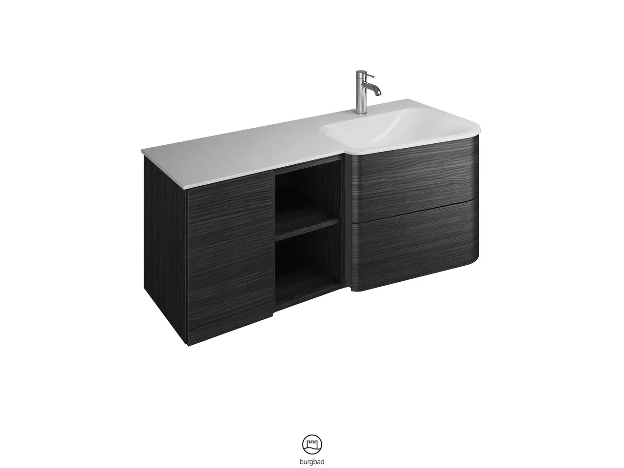 burgbad Badmöbelset „Badu“ Griffleiste, Weiß, in Weiß Matt burgbad Badmöbelset „Badu“ Griffleiste, Weiß, in Weiß Matt