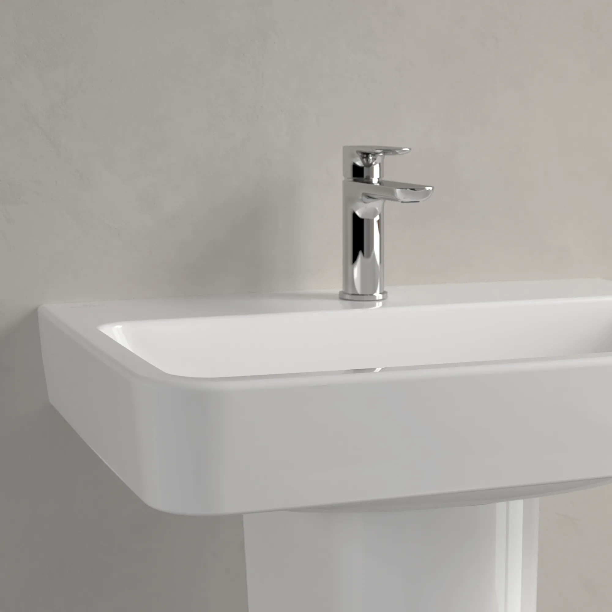 Villeroy & Boch Wandwaschtisch „O.novo“ 650 × 460 × 175 mm, für Becken mittig, mit Hahnlochbohrung, Hahnlochposition mittig in Weiß Alpin Villeroy & Boch Wandwaschtisch „O.novo“ 650 × 460 × 175 mm, für Becken mittig, mit Hahnlochbohrung, Hahnlochposition mittig in Weiß Alpin