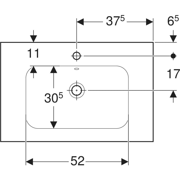 Wandwaschtisch mit Ablagefläche „iCon Light“, Ablagefläche links und rechts, rechteckig, mittig 75 × 48 cm in weiß alpin Wandwaschtisch mit Ablagefläche „iCon Light“, Ablagefläche links und rechts, rechteckig, mittig 75 × 48 cm in weiß alpin