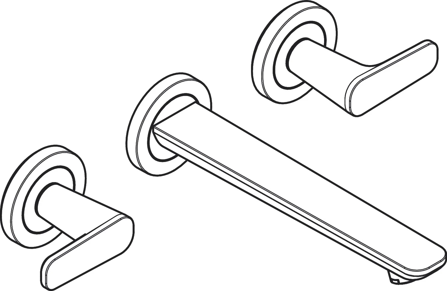 Hansgrohe AXOR Citterio C 3-Loch Waschtischarmatur Unterputz, Chrom, Auslauf 195 mm, Hebelgriff, Normalstrahl, max. Durchfluss 5 l/min