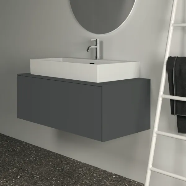 Ideal Standard Waschtischunterschrank „Conca“ 100,2 × 37 × 50,5 cm Anthrazit matt lackiert Ideal Standard Waschtischunterschrank „Conca“ 100,2 × 37 × 50,5 cm Anthrazit matt lackiert