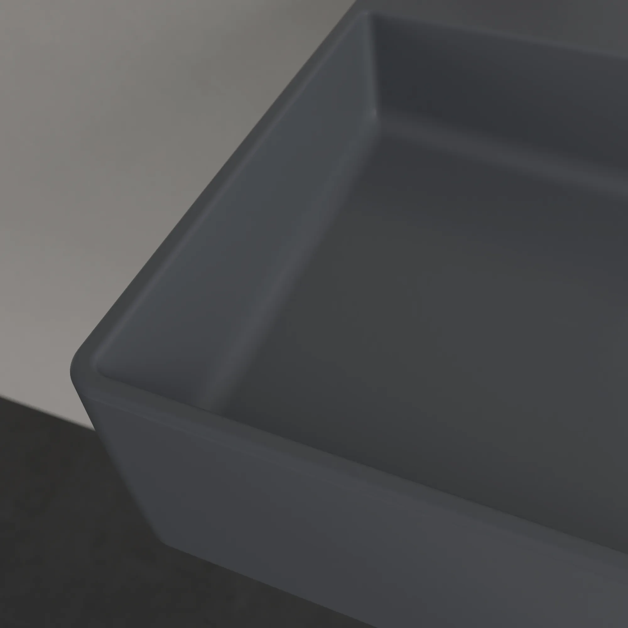Villeroy & Boch Wandwaschtisch aus TitanCeram geschliffen „Memento 2.0“ 1000 × 470 × 135 mm, Hahnlochposition links und rechts, mit Hahnlochbohrung in Graphite