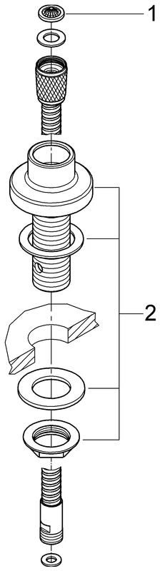 Durchführung 27151, für herausziehbare Handbrausen, für Wannenrand-/ Fliesenbank-Montage, mit Brauseschlauch 1/2'' x 3/8'', 2000 mm, chrom