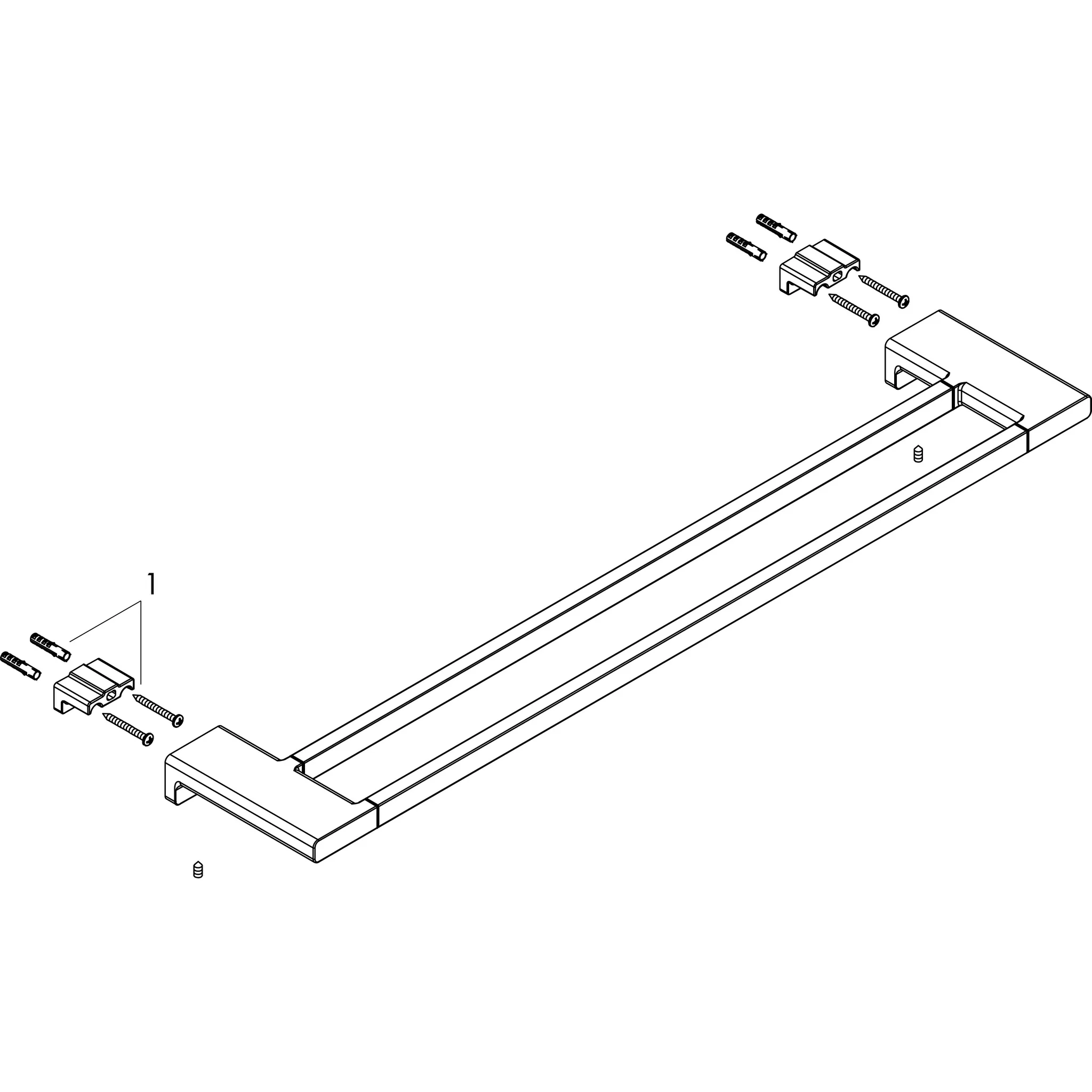 Hansgrohe AddStoris Q Doppelbadetuchhalter Brushed Bronze, 648 mm Länge, Wandmontage mit verdeckter Befestigung