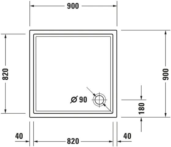 Duravit quadrat Duschwanne „Starck Slimline“ 90 × 90 cm ohne Antislip