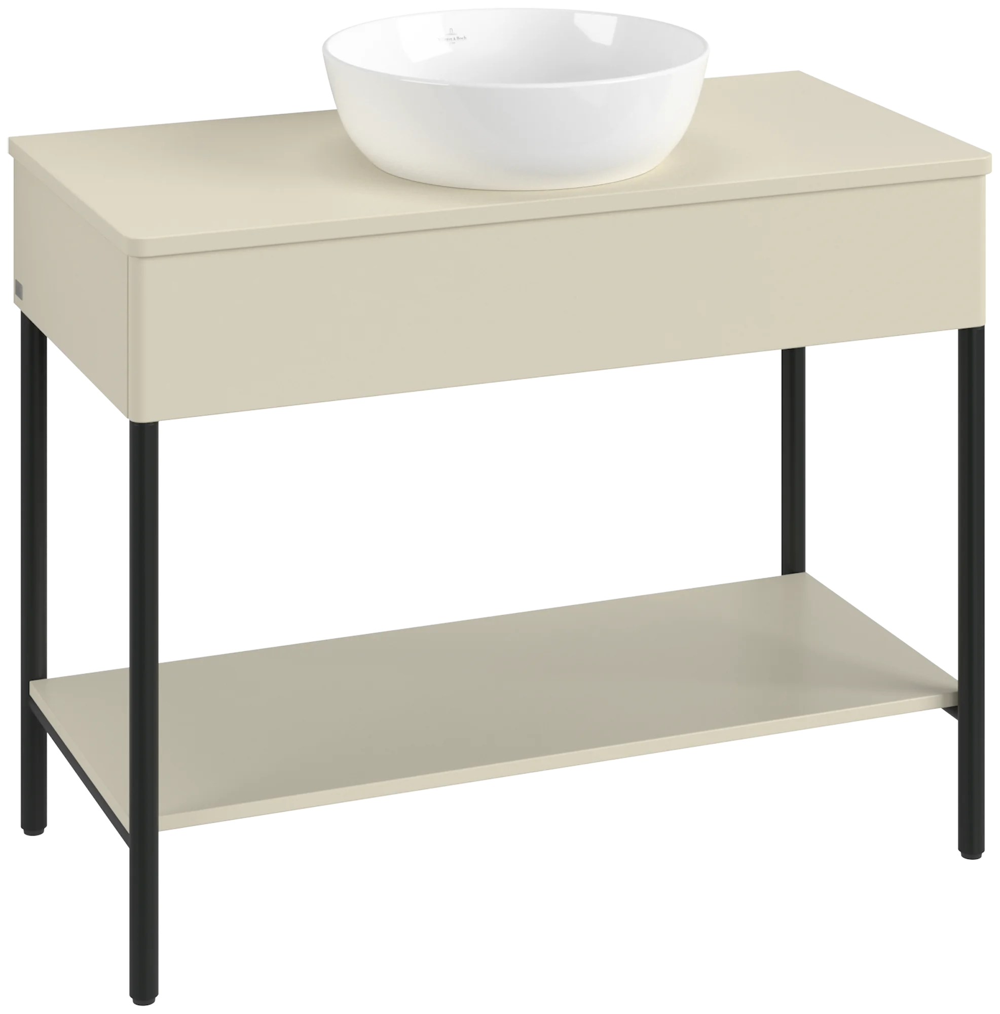 Villeroy & Boch Waschbeckenunterschrank Artis K64011, Silk Grey Matt Lacquer, 1.000 x 782 x 500 mm, Push-to-open Funktion, 1 Auszug mit Antirutsch-Boden